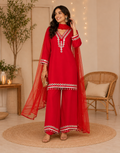 Summer Essentials: Pure Rayon Cotton Co-ord Set with Chiffon Dupatta