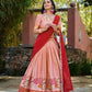Stunning Cotton Silk Lehenga Featuring Detailed Thread Embroidery and a Beautifully Drape Georgette Dupatta.