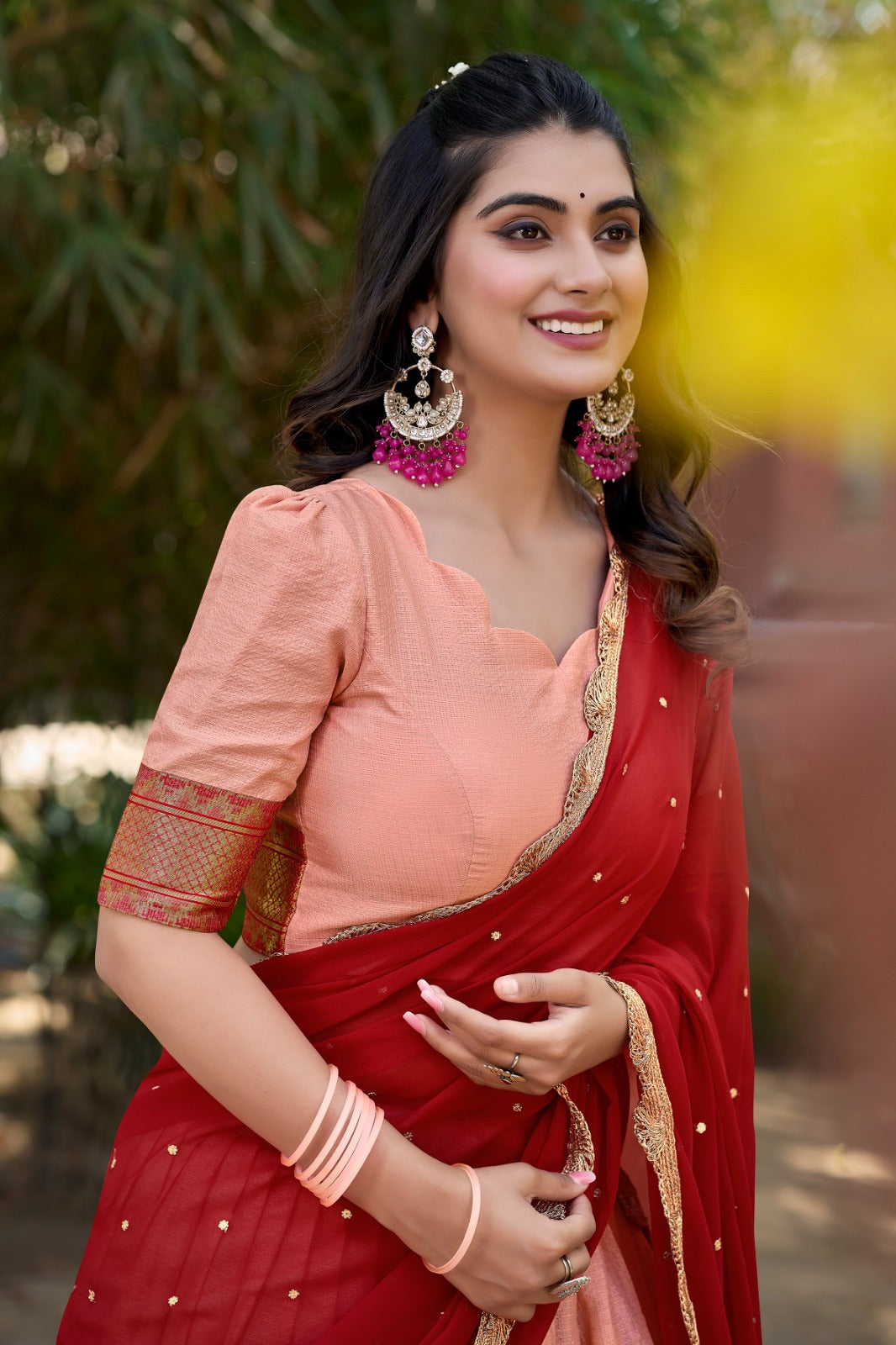 Stunning Cotton Silk Lehenga Featuring Detailed Thread Embroidery and a Beautifully Drape Georgette Dupatta.