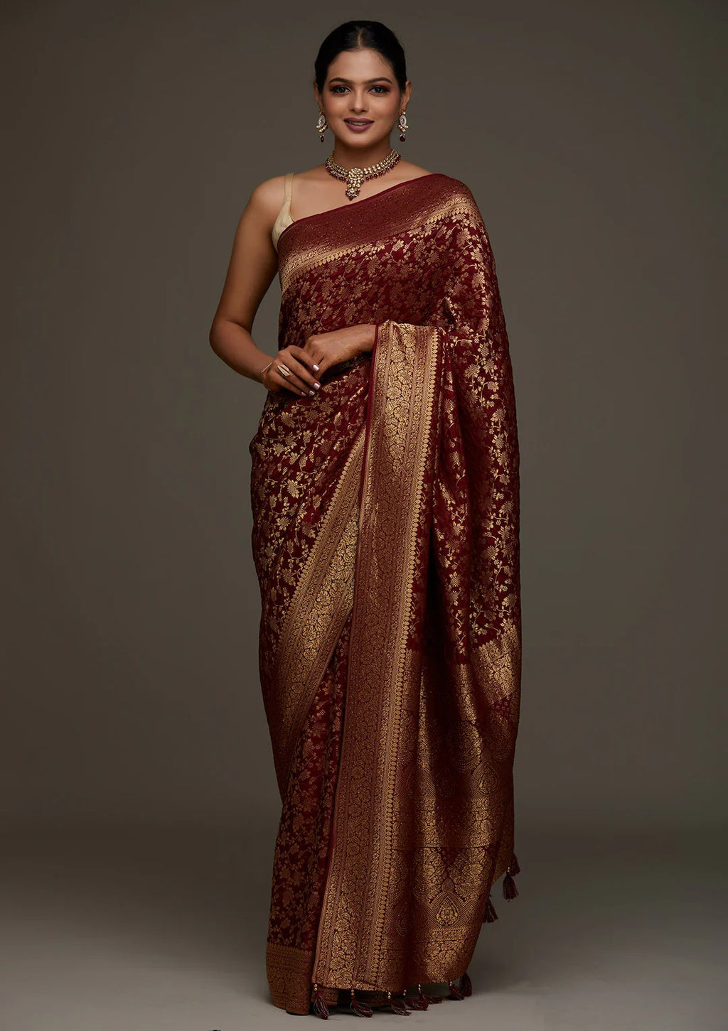 Silk Saree from the  adorned with beautiful Zari work
