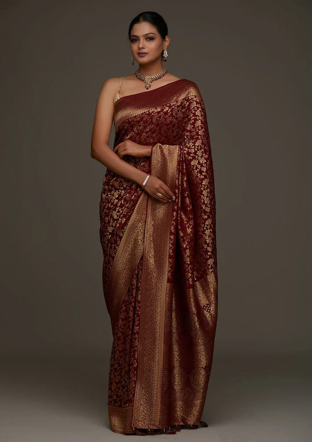 Silk Saree from the  adorned with beautiful Zari work