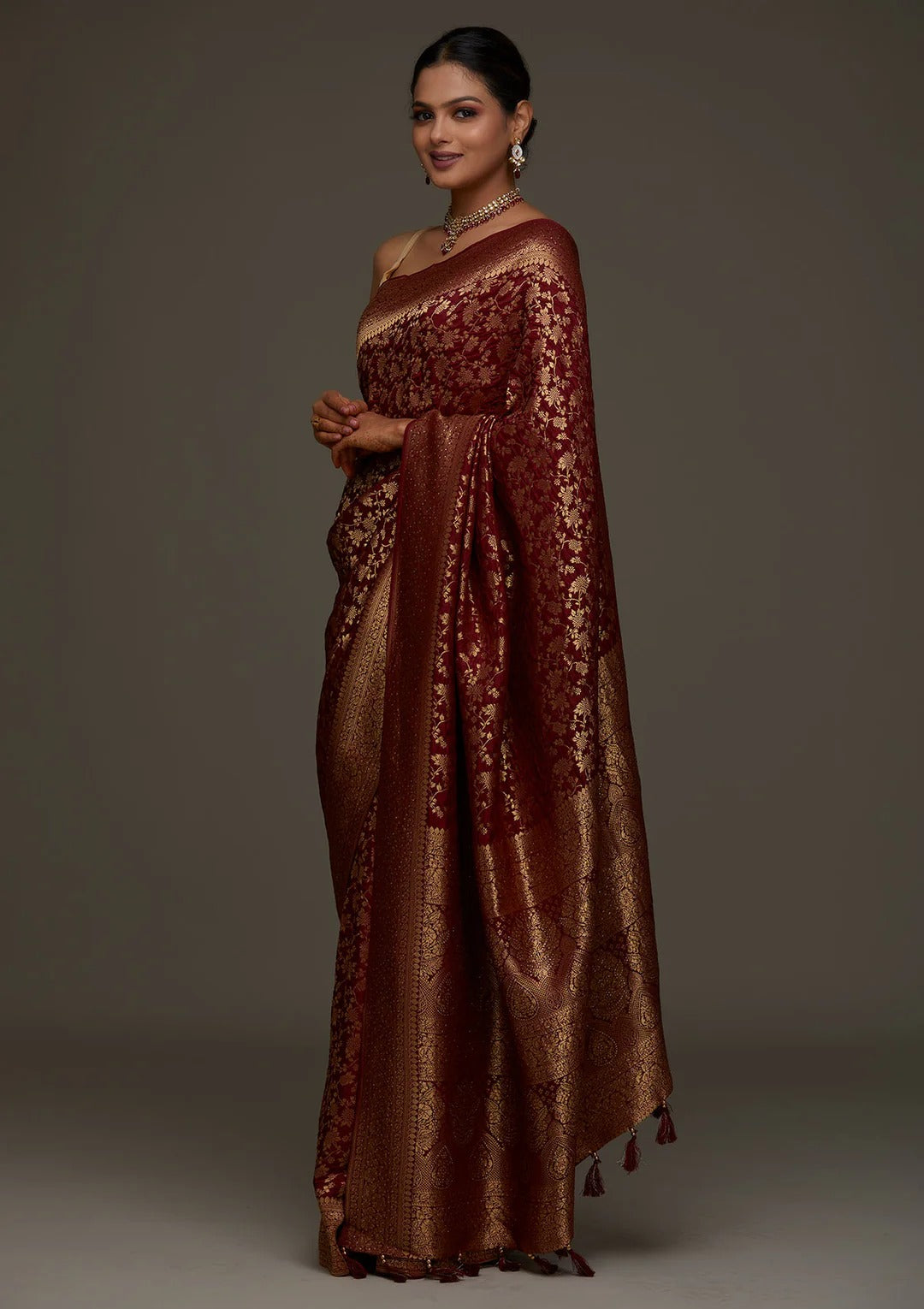 Silk Saree from the  adorned with beautiful Zari work