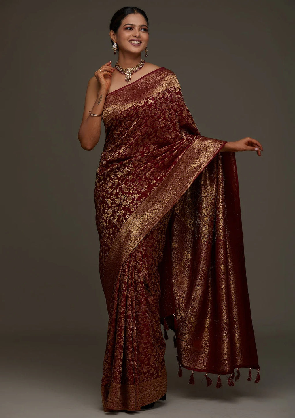 Silk Saree from the  adorned with beautiful Zari work