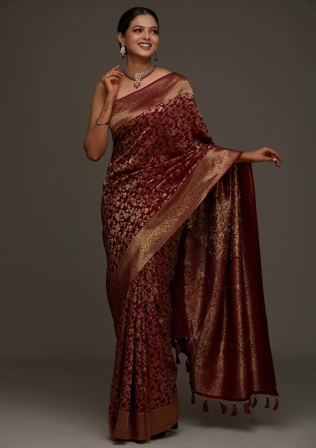 Silk Saree from the  adorned with beautiful Zari work
